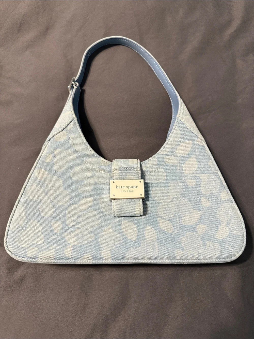 kate spade Pale Blue Floral Jacquard Shoulder Bag